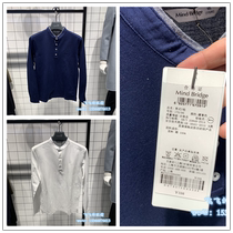 Mind Bridge Mens Spring Hanfan Fashion Handsome Stand Collar Long Sleeve Bottom T-Shirt MQTS210A-598