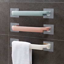 Childrens towel rack hanging non-perforated cartoon cute bathroom towel rack paste-free kitchen single rod rag hanging