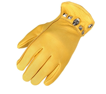 New Pint Personality Retro Skull Yellow Deer Leather Winter Down Garnter Warm Hale Indian Rider Gloves