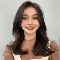 Net red wig womens long curly hair big waves in the bangs temperament repair face no trace shoulder shoulder collarbone hair full head cover