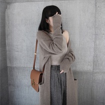 Anti Season Halal Barn New Cashmere Dresses Woman Mid-Length Loose Sweater Wool Coat Knit Cardiovert Thicken