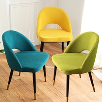 Nordic home dining table seat cover backrest integrated stool cover elastic thickened all-bag semi-circle chair cover