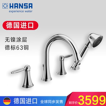 Germany imported HANSA Lufthansa bathroom double handle brass hot and cold water four-hole basin faucet ceramic spool