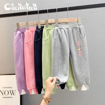 Xiaoxian doll girl pants Spring and Autumn wear sports pants children can open crotch casual trousers female Baoyang autumn clothes