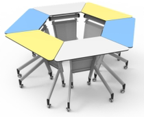 Remedial class table primary and secondary school students desks and chairs training splicing kindergarten color table round combination arc art