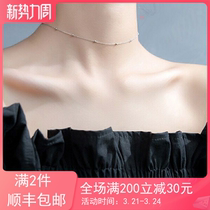 Short section Korean version lock bone chain 925 pure silver plated platinum brief short section neck chain personality temperament anti-allergic necklace woman