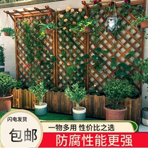 Embalming wood flower case outdoor home affordable patio solid wood planting Vegetable Flowerpots Fence Wooden Flower box Flowers