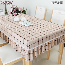 Table cover cotton and linen tablecloth fabric cover kindergarten desk tablecloth cover home small fresh plaid coffee table meal customization