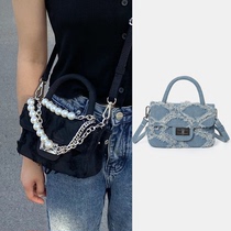 Impressions Custom retro splicing streaming Su Canvas Handbag commuting Fashion casual 100 lap for old single shoulder diagonal satchel