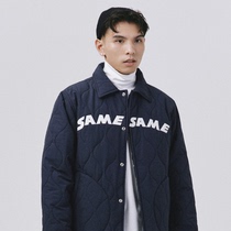 SAMESAME21AW gourd grid cotton coat thick warm lapel coat winter couple new loose cotton coat tide