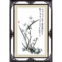 Ink painting cross stitch orchid line embroidery living room study 2022 new simple small simple Chinese Ink Orchid