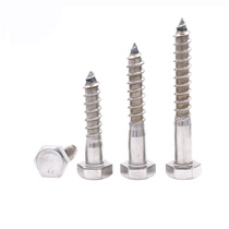 304 stainless steel hexagonal wood screws M6M8M10M12 wooden case packing nail Outer hexagonal self-tapping screw DIN571