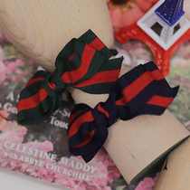Komaru Korea official website milkcocoa youth and age reduction sweet navy style striped hair rope hair accessories