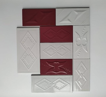 Self-built house exterior strong wall 100 × 200 Double Diamond 140*280 outdoor exterior wall tile classic white iron red