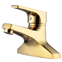 Hui Porcelain European gold copper hot and cold basin faucet Basin Bathroom washbasin faucet Single handle double hole