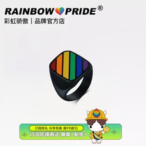 RainbowPride LGBT Ring Pride LES Lovers Ring Design Original Rainbow Drop Glue Stainless Titanium Steel