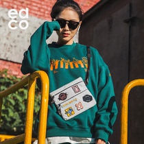 EDCO EDKE trend crossbody bag male and female students wild one shoulder fashion chest bag trend coat of arms personality