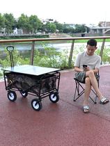 Outdoor Night Market Light folding portable push stall car Table table chair trolley Trolley trolley Mobile car trolley