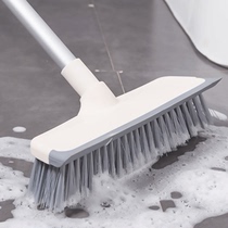Toilet floor brush long handle with scraper strip dual-purpose brush scrape integrated brush toilet brush bristles household cleaning brush