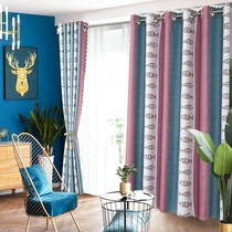 Punch-free installation rental house dormitory small short curtain simple simple blackout floating curtain bedroom wardrobe partition curtain