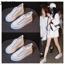 Platform shoes with thick bottom 2022 winter new breathable board shoes hot style winter all-match inner heightened small white shoes womens fashion