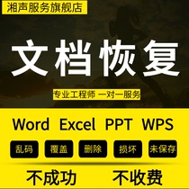 Word Excel PPT data recovery repair document form garbled file damaged hard disk U disk by mistake