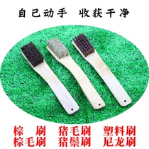 Full of 6 holding hands bamboo handle long Brown Brush Mountain brown brush pig hair brush washing shoe brush washing brush washing brush 5 lines large