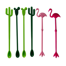 Creative cactus coconut ins Wind flamingo and other patterns multi-color optional cocktail juice mixing rod