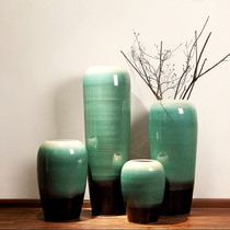 Modern European Jingdezhen ceramic floor-to-ceiling large vase Living room ornaments Hotel model room window decoration pottery cylinder