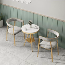 Net red stool milk tea shop table and chair combination negotiation balcony table and chair ins Wind dining chair leisure table and chair three sets AFL