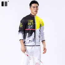 (Sweating thin) new single and double badminton jacket mens quick-dry running sportswear zipper jacket