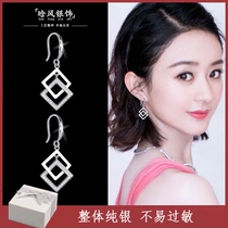 Diamond sterling silver advanced ear studs 2021 New Tide Super fairy Korean Net Red personality simple versatile ear jewelry