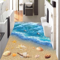 Customized 3D three-dimensional floor stickers toilet bathroom floor leather commercial ground stickers waterproof and wear-resistant PVC self-adhesive stickers