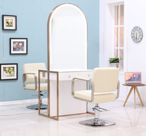 Beauty Hair Shop Mirror Desk Net Red Tape Lamp Hairdresner Desk Hair Salon Special single-sided mirror with lamp shadow building Cosmetic Mirror Table