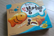 Korean direct mail snack Hao Liyou cake fish 348g 12 packs of small fish-shaped chocolate sandwich
