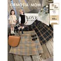Red bean mother childrens clothing autumn clothing girls skirt British style childrens spring and autumn baby skirt childrens skirt autumn