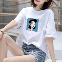 Short-sleeved T-shirt female 2020 new summer Korean version of students loose thin simple Joker ins half-sleeve shirt bottoming