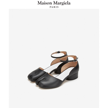 Maisonmargiela 2021 autumn and winter Tabi split toe solid color cowhide low heel sandals women