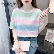 Korean Version Advanced Sensation Sweet Beauty Wind Pure Cotton Short Sleeve T-shirt Woman Dress Summer Dress 2022 New Blouse Temperament Fashion T-shirt