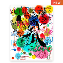 Judah Alita JudasArrieta original cloth oil painting high flying trend cartoon decorative painting