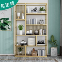 Net red multi-storey bookshelf floor display rack iron modern display rack Nordic partition living room light luxury wind