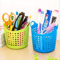 Storage basket cute plastic mini basket desktop sundries cosmetics small storage basket basket small round Pen Holder