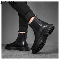 JC Alba super good-looking ~ 2022 Summer new Chelsea short boots genuine leather high help 100 hitch Martin boots