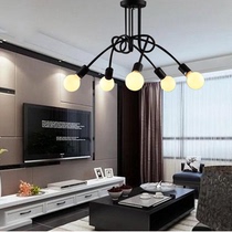 Korean living room lamp restaurant bedroom ceiling lamp Nordic personality Art simple iron lamp direct selling