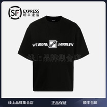 we11done welldone 21ss new positive and negative letters small square print short-sleeved T-shirt