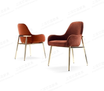 Italian minimalist stainless steel fabric dining chair light luxury Nordic minimalist modern home backrest designer single chair