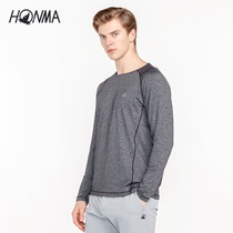 HONMA new golf men base shirt round neck show young sports breathable