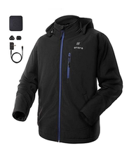 Overseas US orororo heated jacket Waterproof warm detachable hat and battery box mens jacket