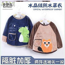 Baby and toddler eating meal shirt male and female baby cotton thickness mask clothes children wear clothes around for food shirt