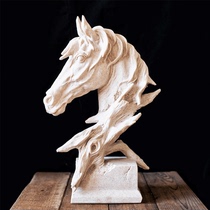 JK Mmu Space Retro Sandstone Horse Sculpture Decorative Pendulum Pieces Jo Relocation Hall Desktop Creative Gift Pendulum